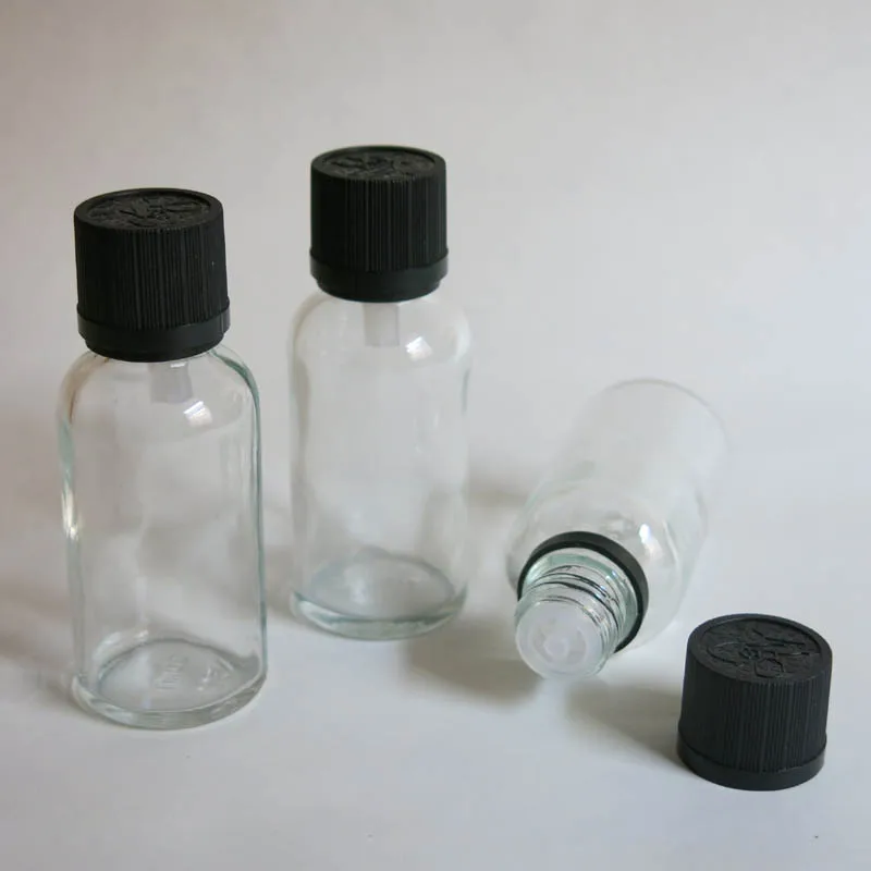wholesale wholesale 30ml clear glass bottle with reducer dropper and tamper evident lid,30ml