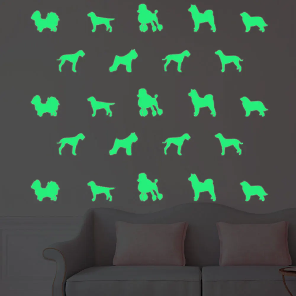 Dogs Wall Sticker Glow In The Dark Luminous Fluorescent Baby Wall