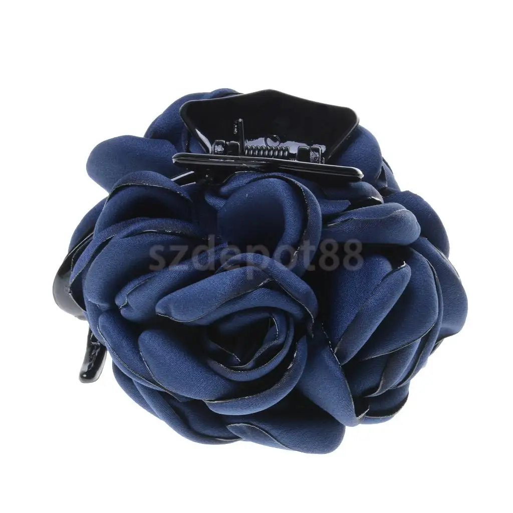 Fashion Fabric Rose Flower Large Hair Clamp Claw Clip Accessories Gift 4 Colors