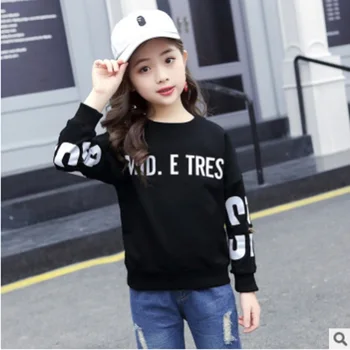 

Children's Sleeve Zipper Hoody Girls 2019 New Spring and Autumn Kids Long Sleeve Casual Hoodies 3 Letter Colors Size4-14 ly310