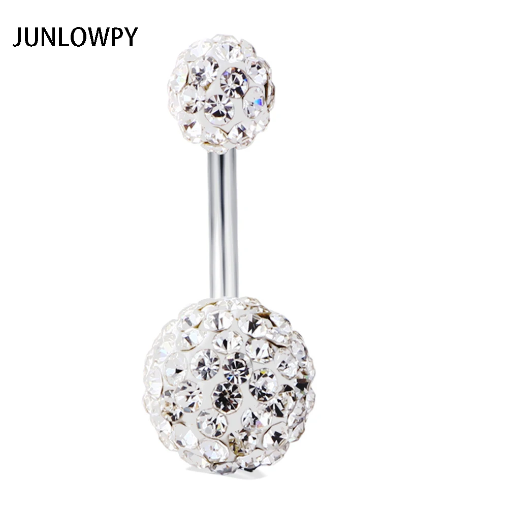 Кольца для пирсинга живота JUNLOWPY из хирургической стали 14 г кольцо-колокольчик с