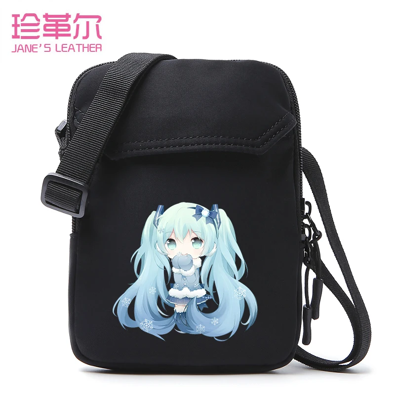 

JANE'S LEATHER Anime Hatsune Miku Women Girl Student Handbag High Quality Shoulder Messenger Bags Waterproof Shopping Bag 2019