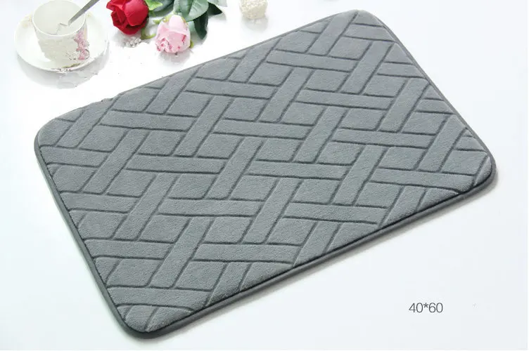 

NiceRug Memory Foam Bathroom Bath Non-slip Soft Touch Mat Rug Carpet Cross Stripe Tub Floormat Bathmat Rugs Mats Carpets Pad