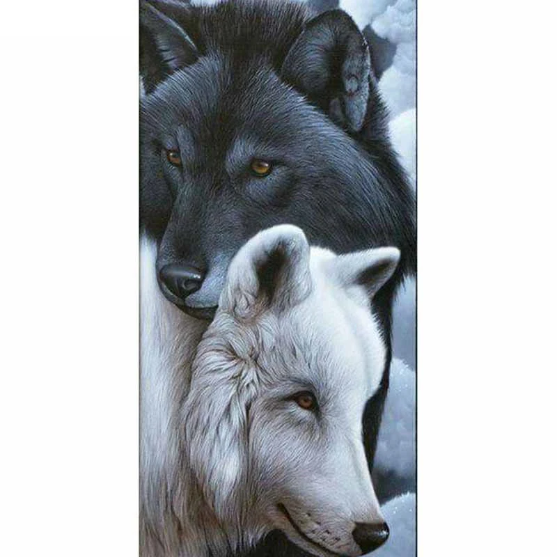 

Full square diamond 5D DIY diamond embroidery Two wolves diamond painting Cross Stitch Rhinestone mosaic decoration