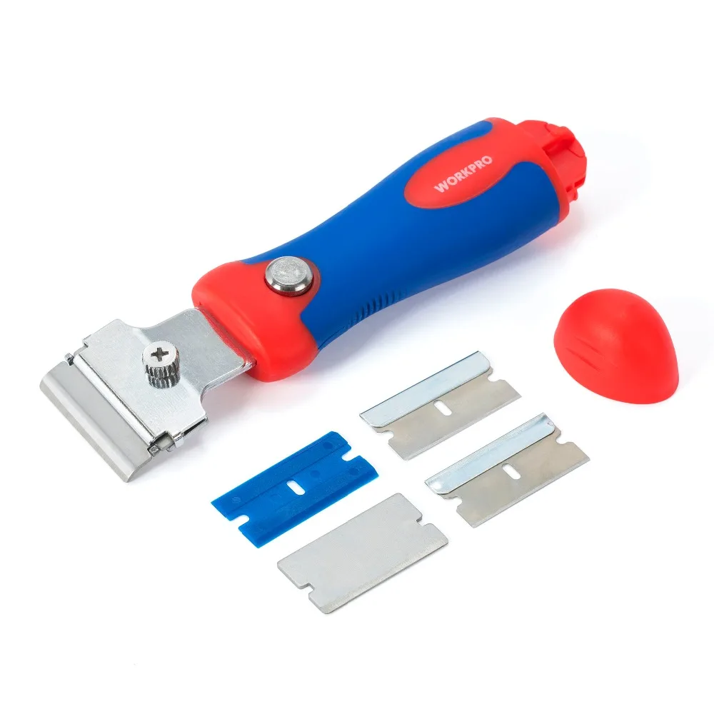 

WORKPRO Safety Retractable Scraper With 4 Position Grip Handle Scraping Cutter Drawing Knife