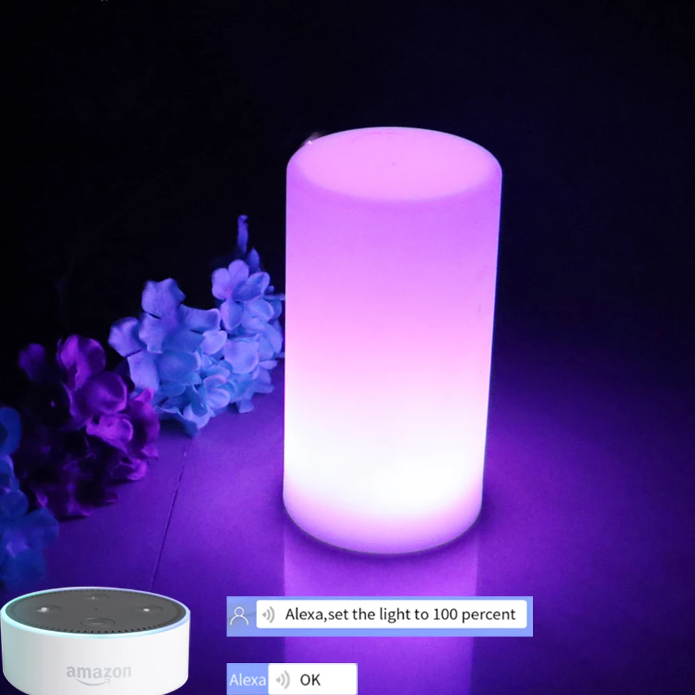 الهاتف الذكي الزفاف ليلة ضوء USB الجدول مصباح صدى اليكسا نقطة التحكم الصوتي نوم خزانة ليلة ضوء لأبي الأصدقاء هدايا