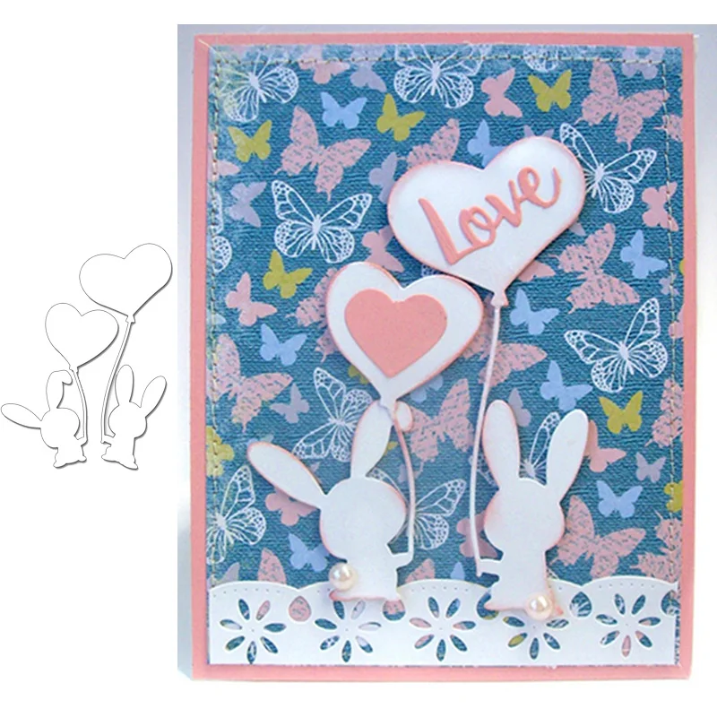 

Rabbit Animal Heart Balloon Metal Cutting Dies Stencils for Scrapbooking Embossing Die Paper Cards Making Decorative New 2019