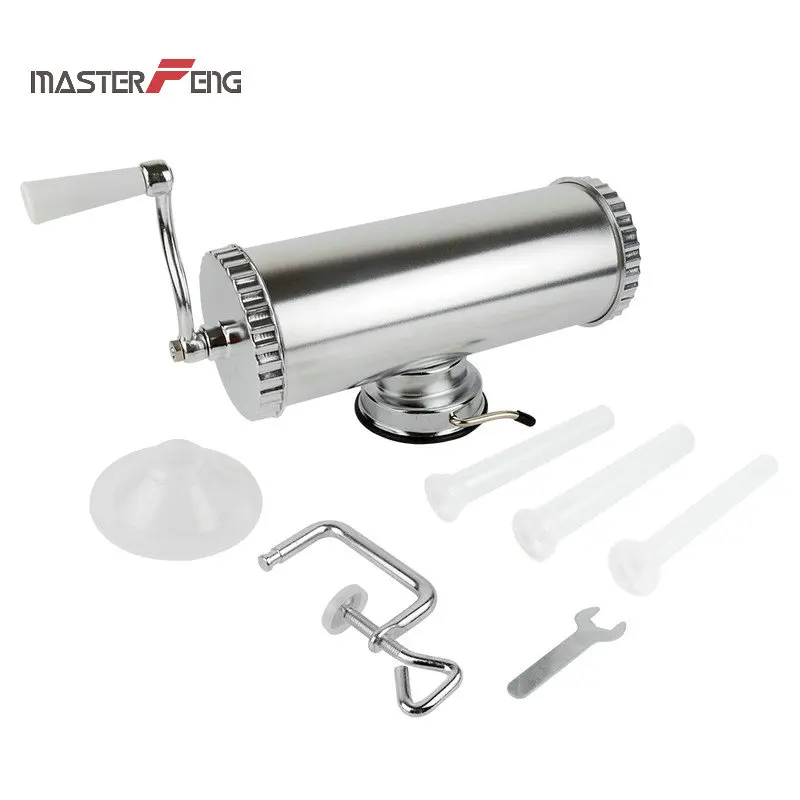 Online 5 lbs 2,5 kg relleno casero de carne de salchicha con base de succión y 3 tubos de llenado de salchicha MF 2005