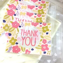 Маленький цветок посылка пластиковый мешок спасибо пластиковые украшения самоклеющиеся сумки cookie конфеты десерт подарок упаковка сувениры