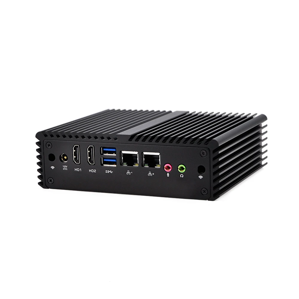  QOTOM Mini Desktop Computer Core i3 i5 Processor support LTE Module Fanless Mini PC Dual NIC