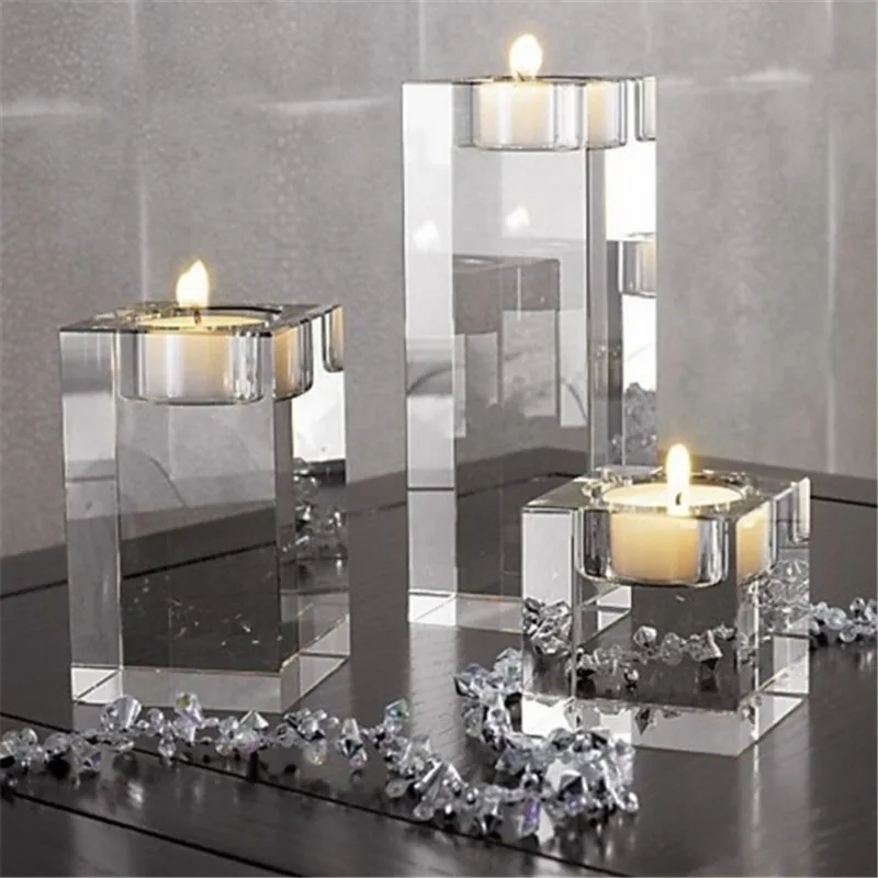 Details about   European Crystal Hollow Candle Holders Three Headed Candlesticks Decor Ornaments 