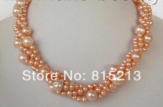 

ddh001322 classic 4strands 10mm round pink freshwater cultured pearl necklace 28% Discount