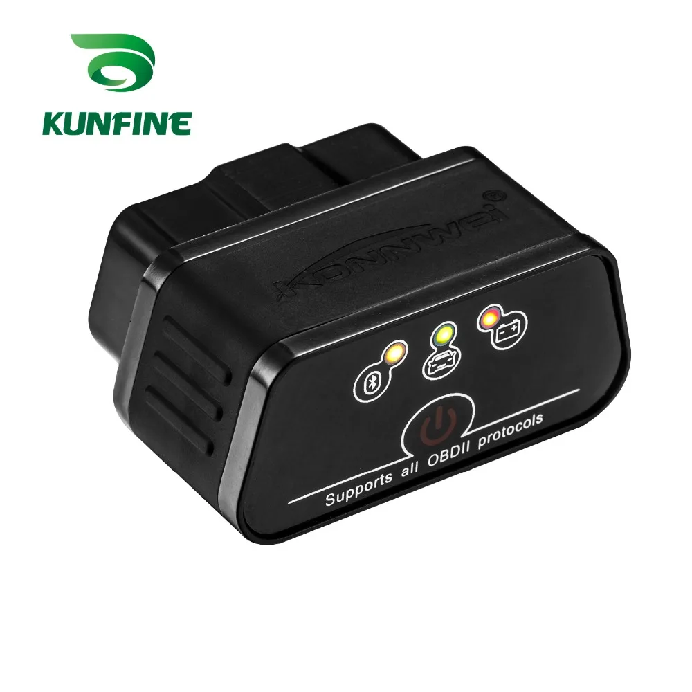 Сканер OBD2 KUNFINE KW903 Bluetooth 3 0 считыватель кодов стирает ошибки ошибок OBD 2 ELM 327 ELM327 для