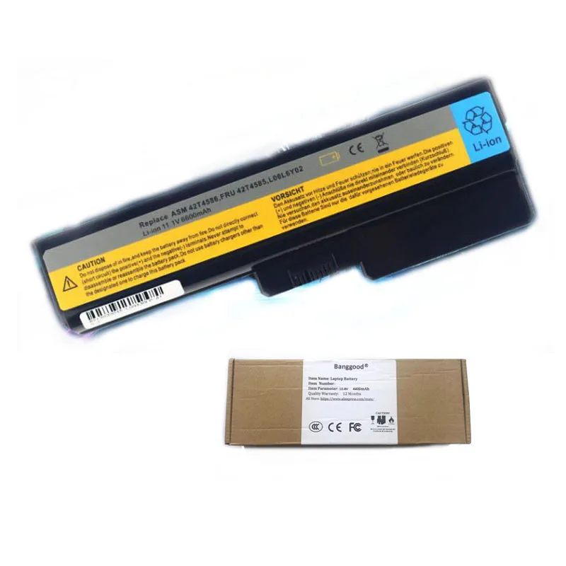 

6600mAh FRU 42T4585 ASM 42T4586 L06L6Y02 Laptop Battery for LENOVO G550 57Y6527 57Y6528 42T4728 42T4727 L08L6C02 L08S6C02