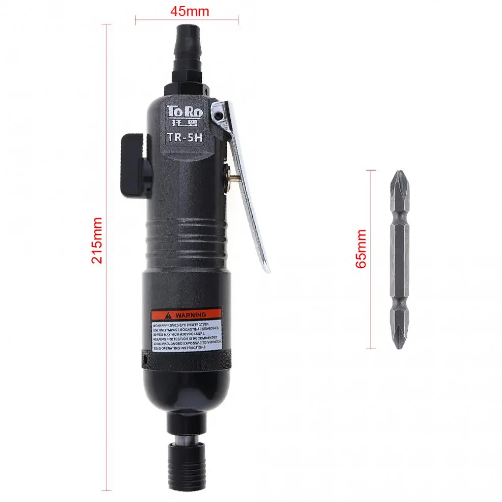 Пневматический шуруповерт TORO TR-5H 1/4 дюйма с прямой ручкой и самоблокирующимся патроном для дома/офиса/фабрики