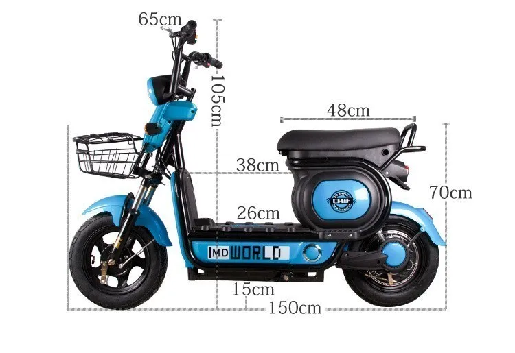 Flash Deal New Pattern Electric Power Bicycle Mini Electric Power Motorcycle 48v A Storage Battery Car Adult Two Round Electric Vehicle 2