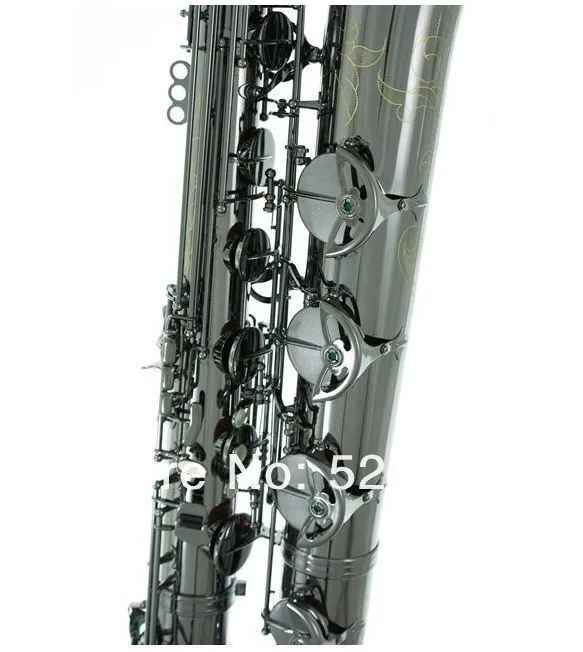 Профессиональный Баритон саксофон латунная трубка уникальный черный никелированный поверхностный инструмент саксофон с Чехол мундштук