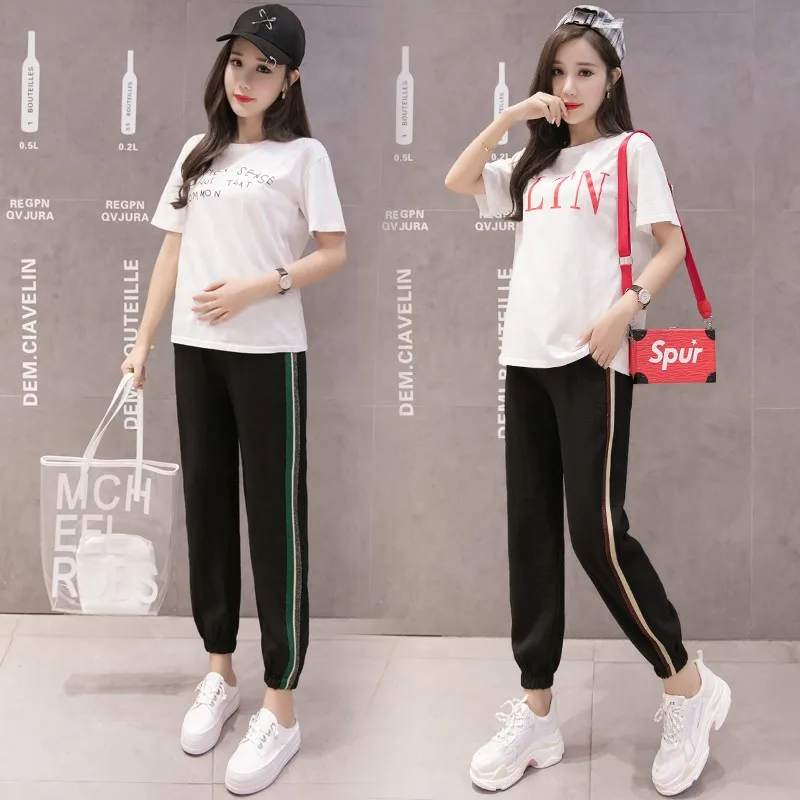 Maternity pants autumn Ninth Pants Casual Pants Loose Comfy Belly