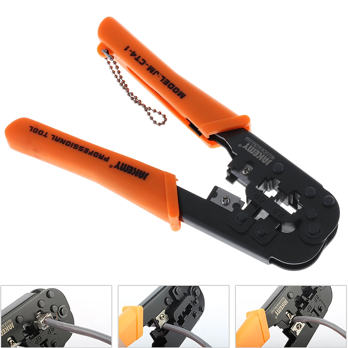 

JAKEMY Portable Self-adjusting 6P / 8P Crimping Pliers Wire Cable End Sleeve Ferrule Cutter Network Clamp Tool