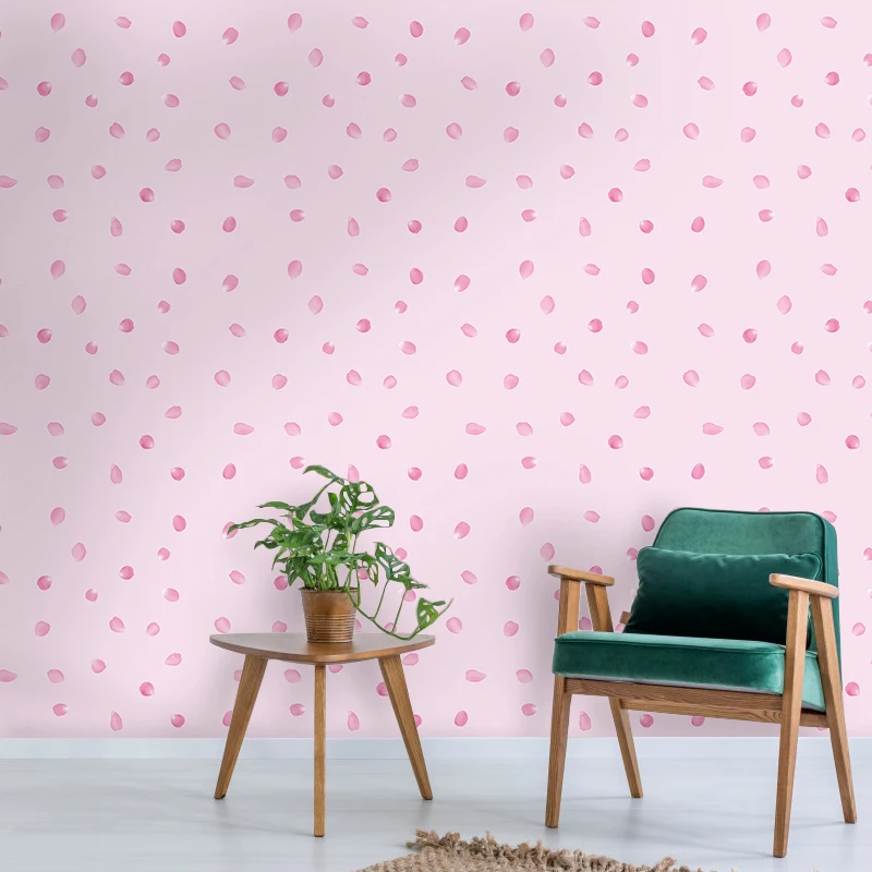 

SA-1110 New Romantic 3d Pink Petals Wallpaper Self Adhesive Bedroom Wallpapers Kids Rooms Wall Home Decor