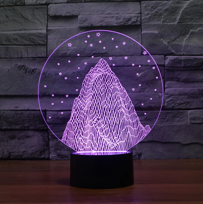 Buy Snow mountain shape 3D night light,colorful 3D