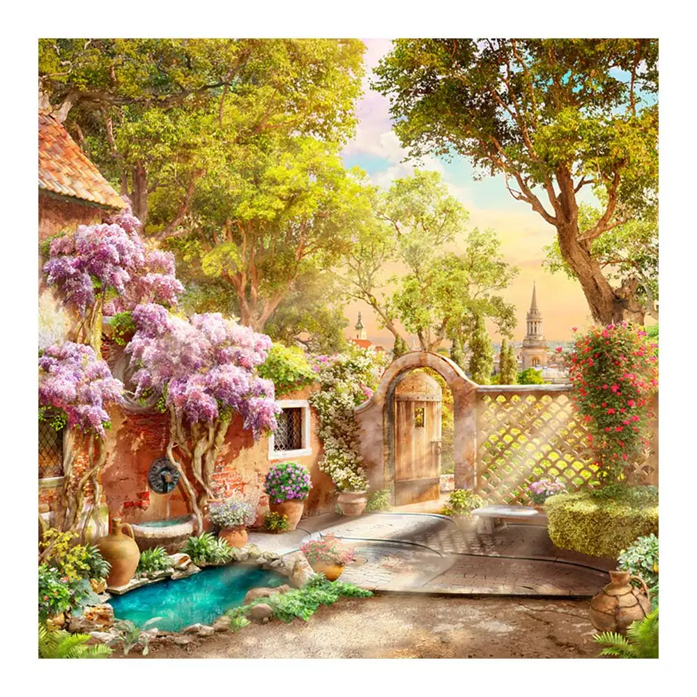 

Manor scenic Diamond Painting Full Round Garden Flower Landscape New DIY Sticking Drill Cross Embroidery 5D European style House