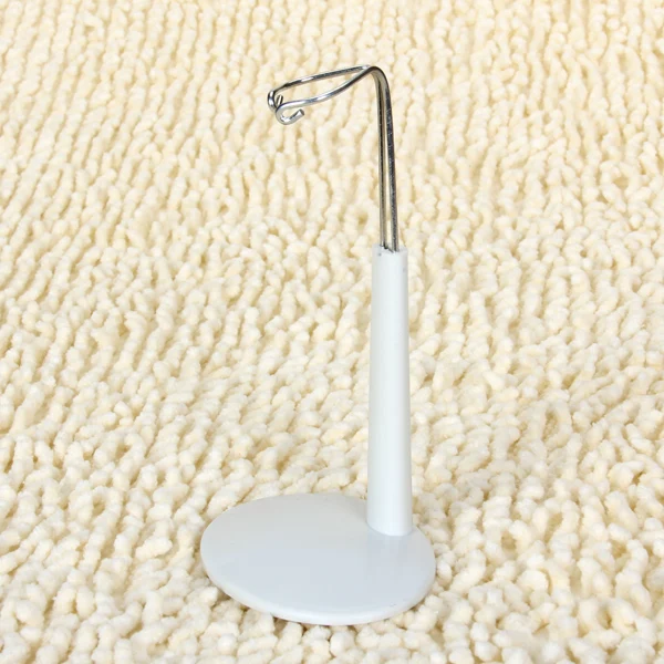 10x White Adjustable Doll Stand Display Holder 14-20cm for Doll Bear toys Metal doll stands with plastic base display doll 