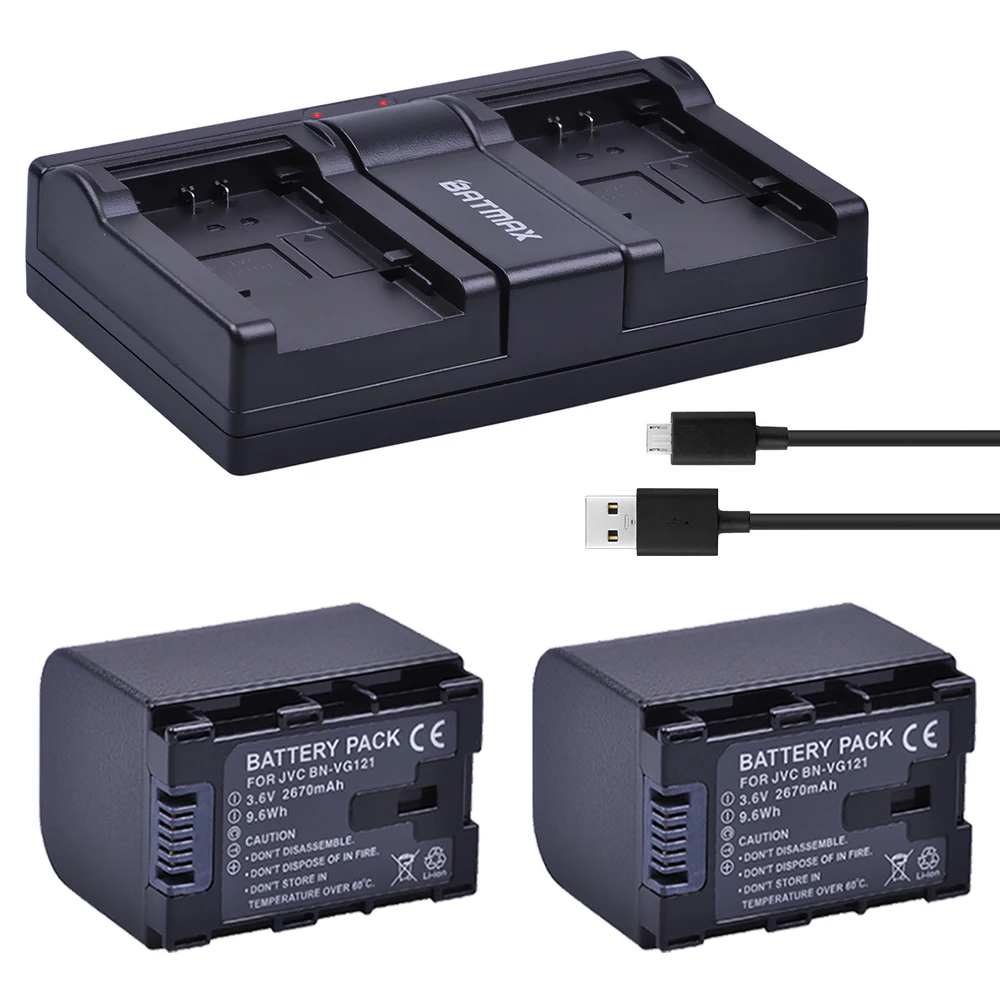 2Pcs 2670mAh BN-VG138 BN VG138 BN VG121 VG114 VG107 Camera Batteries + USB Dual Charger for JVC GZ E10 E100 E245 E265 E565 EX210 2Pcs 2670mAh BN-VG138 BN VG138 BN VG121 VG114 VG107 Camera Batteries + USB Dual Charger for JVC GZ E10 E100 E245 E265 E565 EX210