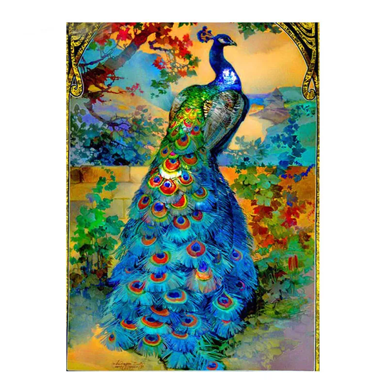 

5D Diy Peacock Diamond Painting Cross Stitch Crystal Needlework Diamond Embroidery Full square Round Diamond home DecorZP-742