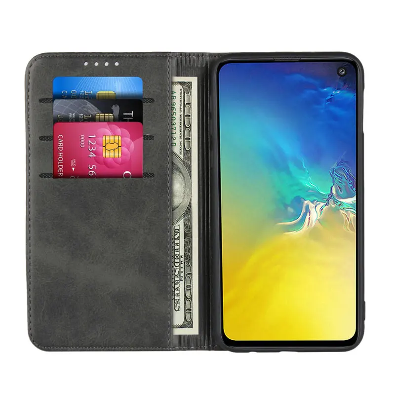 Для samsung galaxy S10 флип-кейс до середины икры зерна Магнитный Искусственная кожа роскошный чехол для телефона с откидной крышкой для samsung S10E с карманом для карт Капа