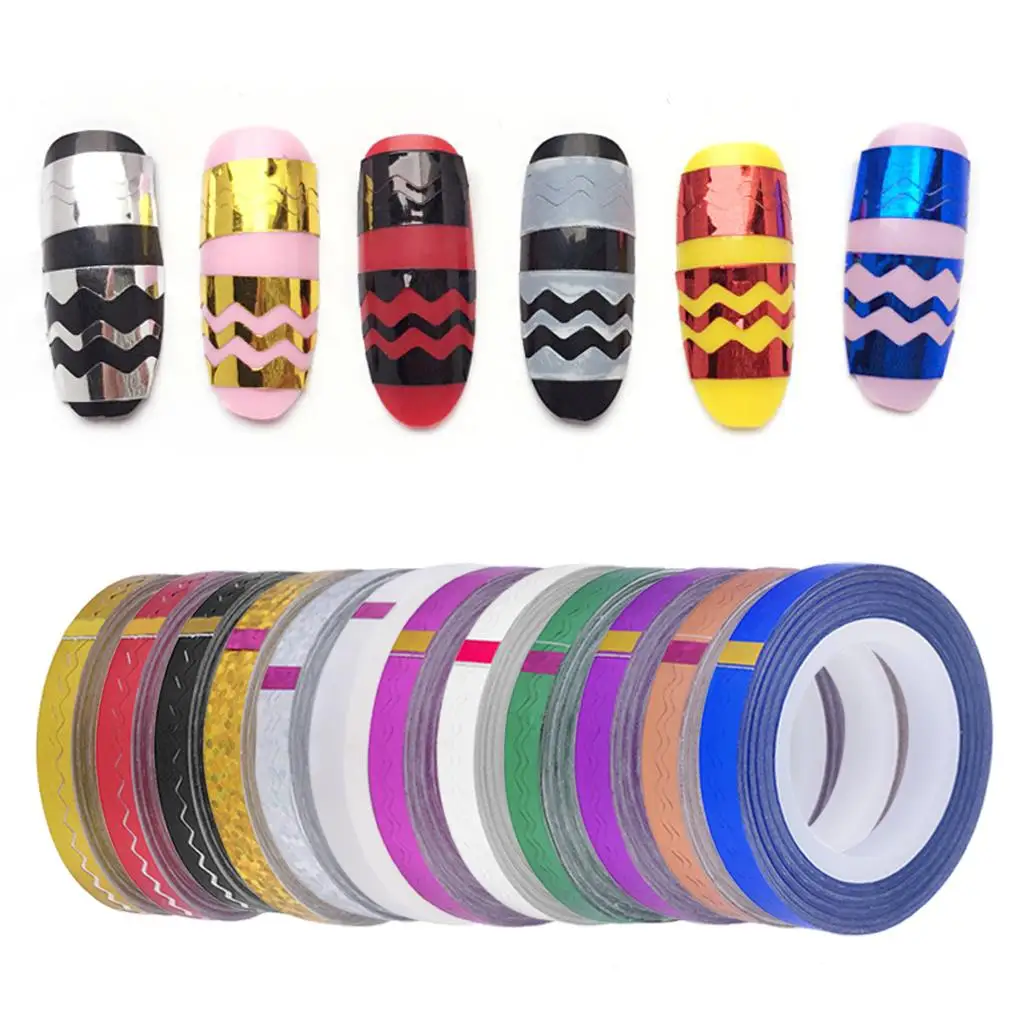 1 Roll Nail Stickers DIY Waves Striping Tape Line Nail Art Tips Deco 