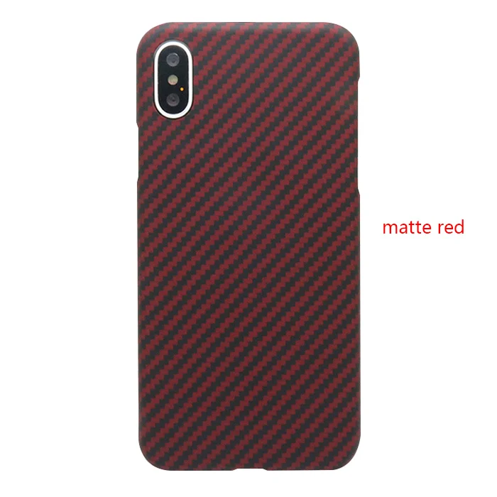 Чехол для iPhone XS Max из настоящего углеродного волокна, роскошный тонкий жесткий защитный чехол для iPhone XR X 8 7 Plus, задняя крышка - Цвет: Matte Red