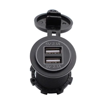 

5V 4.2A Dual USB 12V 24V Car Motorcycle Truck Cigarette Lighter Adapter Mobile Phone Car Charger Socket TD326