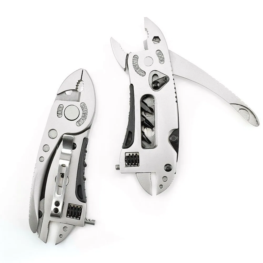 

Stainless Steel Outdoor Pocket Multitool Pliers Screwdriver Tool Set Adjustable Wrench Spanner for Survival Multi Hand Tools