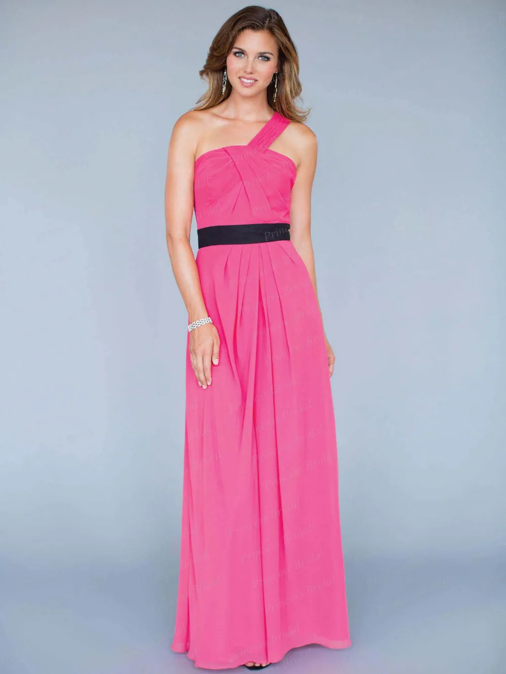 Free Shipping Fairytale Sheath Pleated Floor Length Chiffon Long font b Bridesmaid b font font b