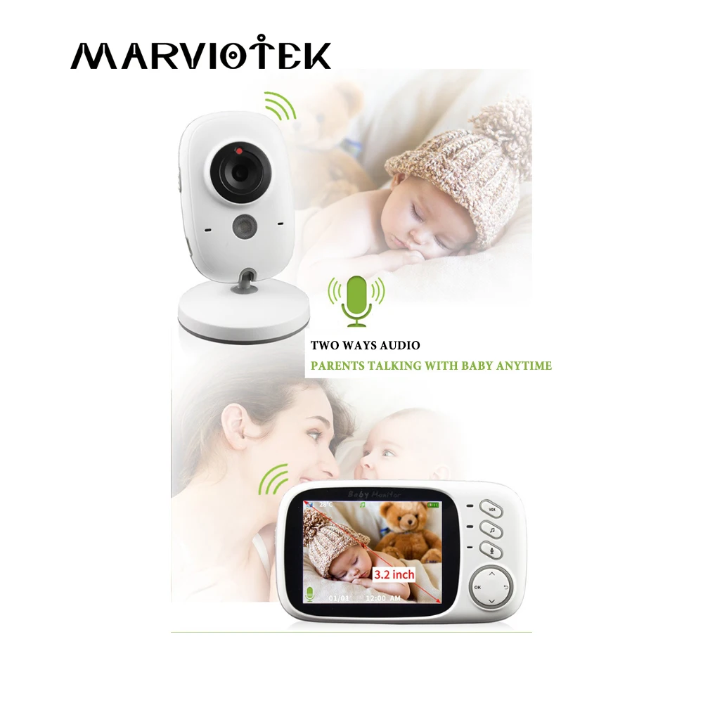 

VB603 Video Baby Monitor 2.4G Wireless With 3.2 Inches LCD 2 Way Audio Talk Night Vision Surveillance Security Camera Babysitter