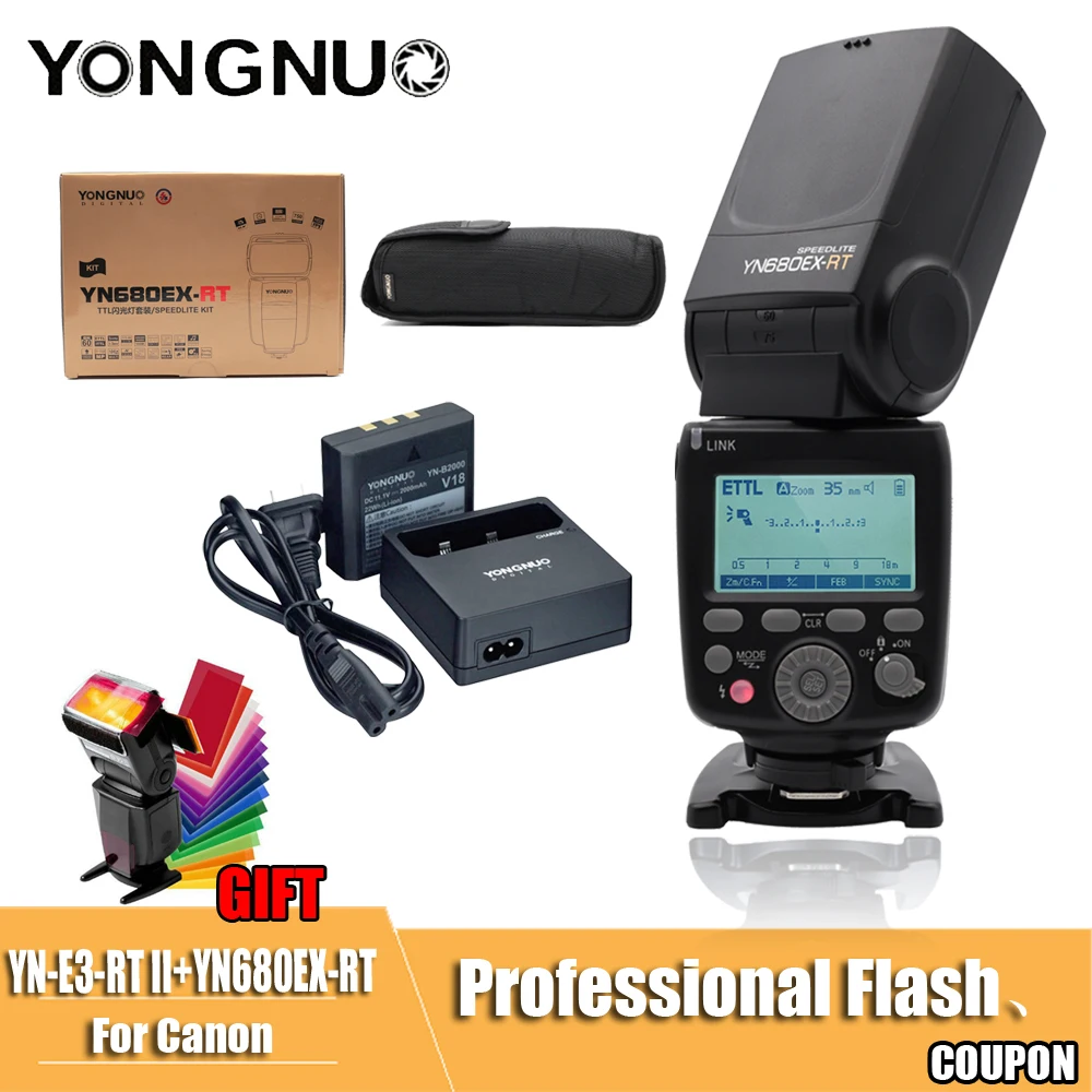 YONGNUO Вспышка Speedlite YN680EX-RT литиевая 2,4G GN60 беспроводная 1/8000s HSS ttl вспышка Speedlite для камер Canon Speedlite