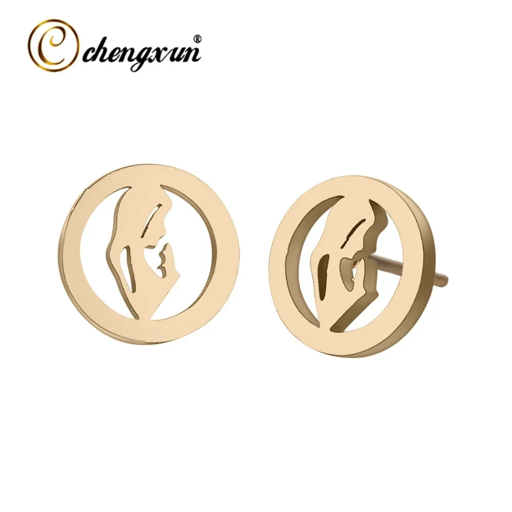 CHENGXUN африканские индийские женские фигурные круглые серьги из металла