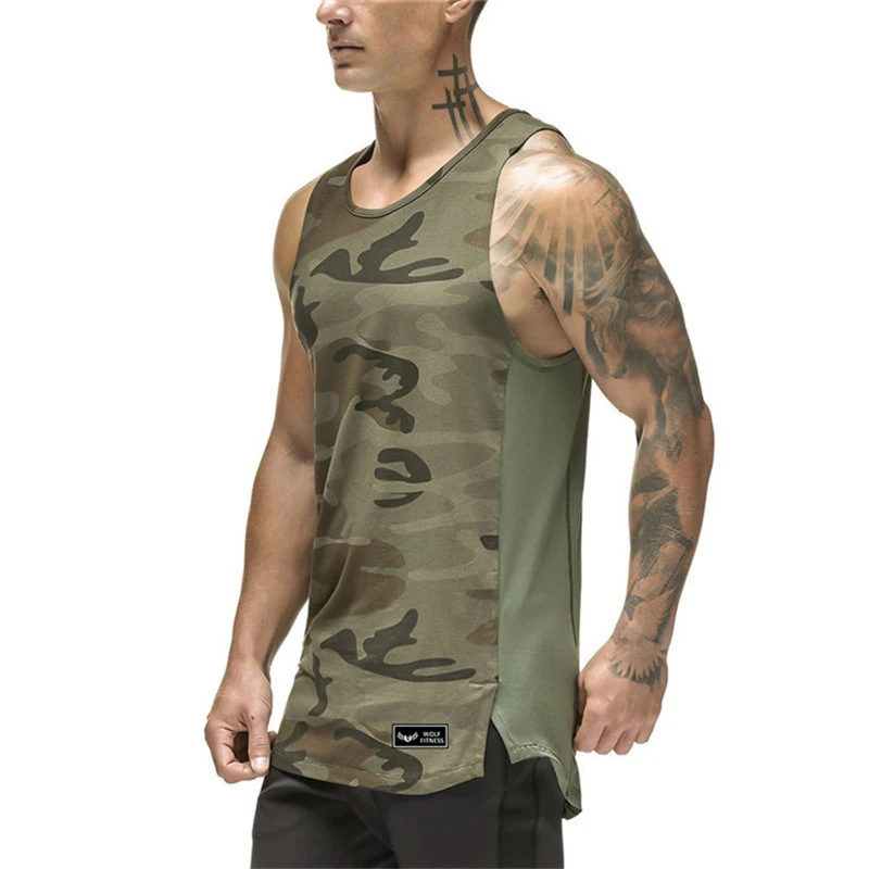 Vest Camouflage Men Sport Running Vest Summer Mens Cotton Sweatshirt