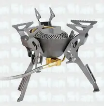 Titanium alloy Gas Stove Double-channel preheating Burner for High Altitude Camping Power 2450W Weight 199g