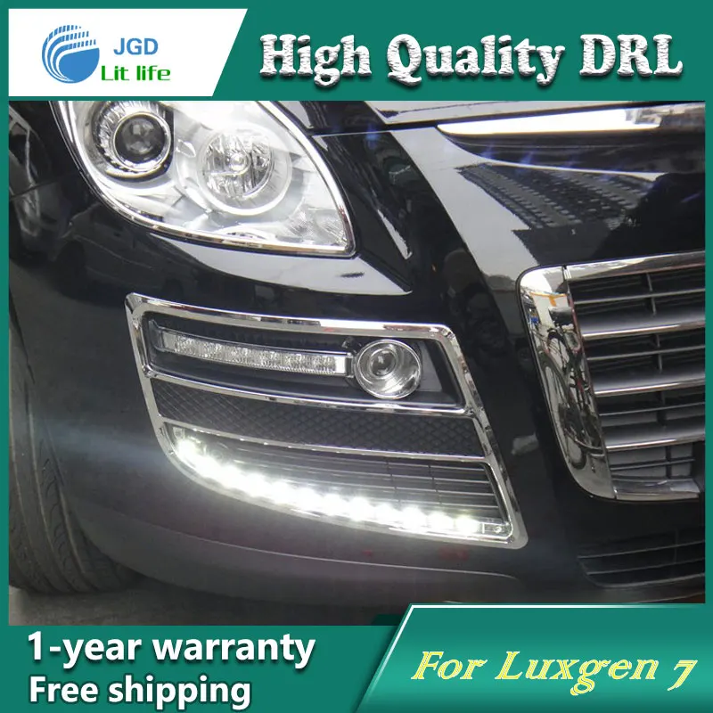 12 В 6000 К светодиодный DRL Дневной ходовой светильник чехол для Luxgen 7 Luxgen7 противотуманная фара рамка противотуманный светильник Стайлинг автомобиля