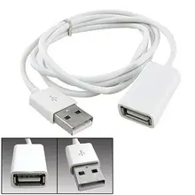 1 м 3 фута USB 2,0 Белый ПВХ металлический кабель для передачи данных к удлинителю шнур данных Мужской к женскому адаптеру синхронизации
