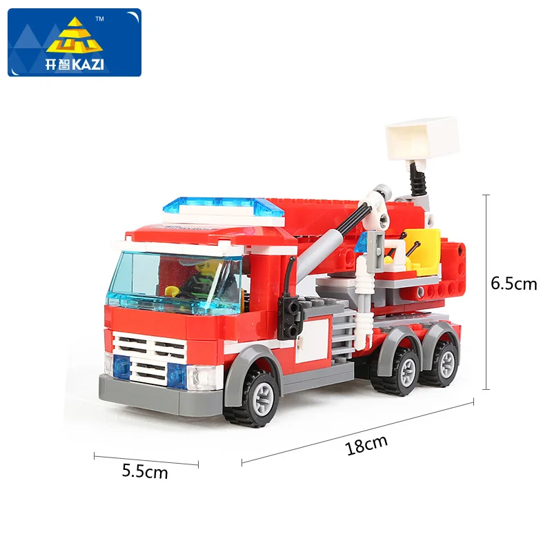 

Children Blocks Fire Truck Model Blocks Assembled Building Blocks DIY Bricks Playmobil Educational Toys For Children