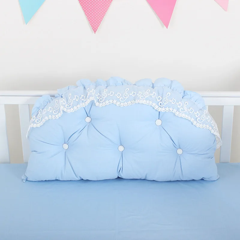 Baby Girls Bed Backrest Bumper Baby Bedside Cushion Cotton Lace Pillow Crib Protector Pillow Baby Room Bedroom Decoration (6)