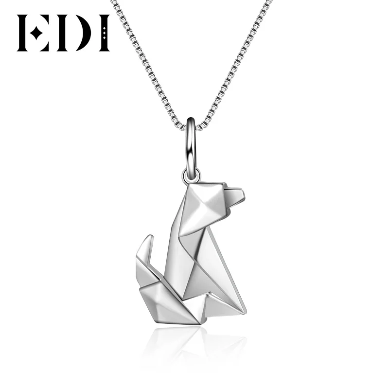 

EDI Cute Pet Dog 100% 925 Sterling Silver Animal Pendants Necklaces For Women Lovely Fine Jewelry