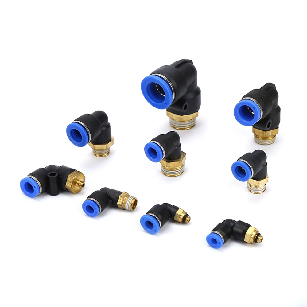 

1/8" 1/4" 3/8" 1/2" BSPT Male Thread L Shape Gas Quick Joint Fitting 10mm 8mm 6mm 12mm OD Hose Tube Air Pneumatic Pipe Connector