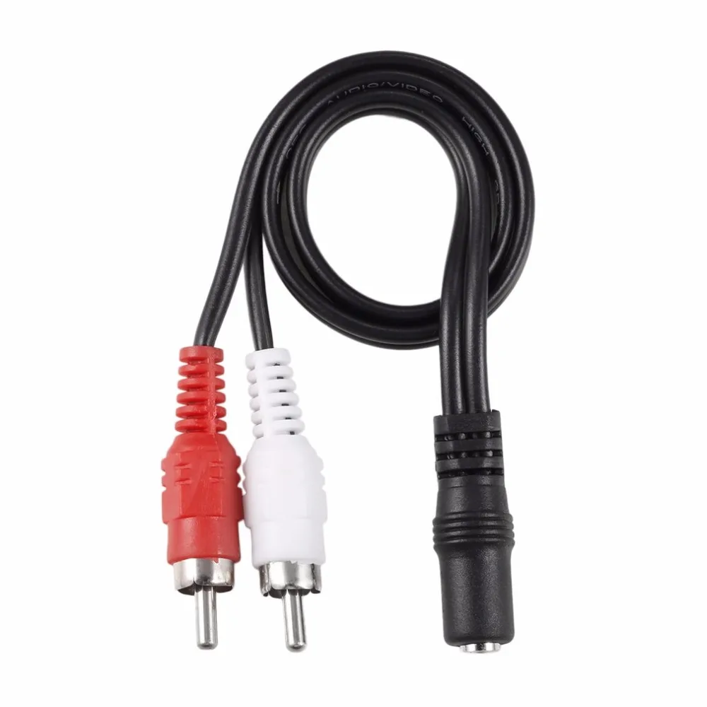 Universal 3.5mm Stereo Female Jack To 2 RCA Male Plug Adapter Headphone