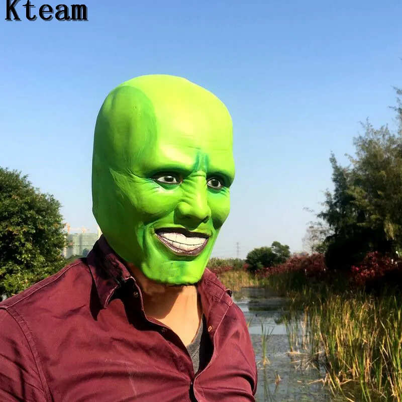 Забавная маска для косплея из фильмов Джима карри, зеленая маска, Маскарадная маска для взрослых, Маскарадная маска на Хэллоуин, вечерние клоун для косплея