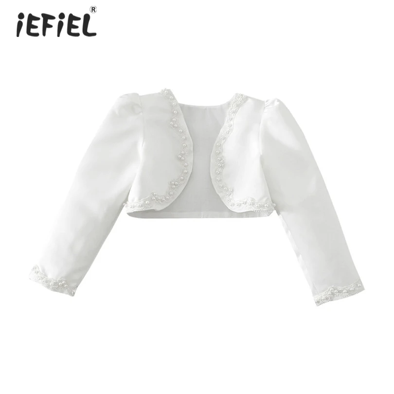 Girls Short Sleeve Sequins Bolero Shrug Open Front Cardigan Top Dress