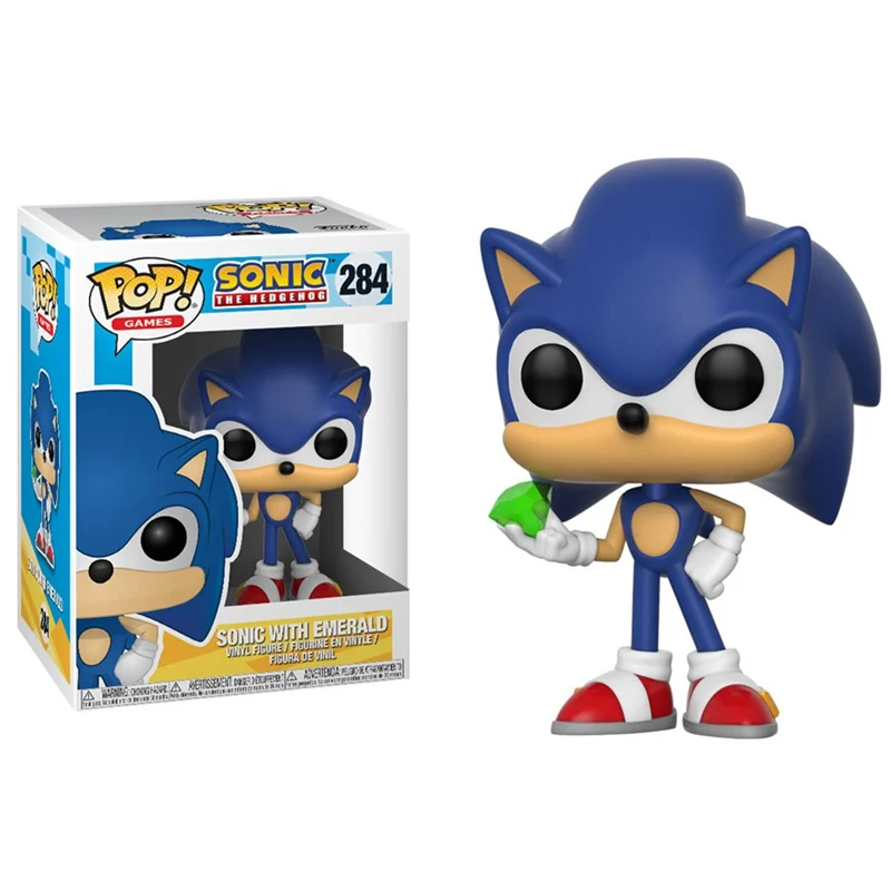 

FUNKO POP Official Sonic With Emerald 284 # Vinyl Anime Character Action Figures Model Collectible Doll Toys for Children Gifts